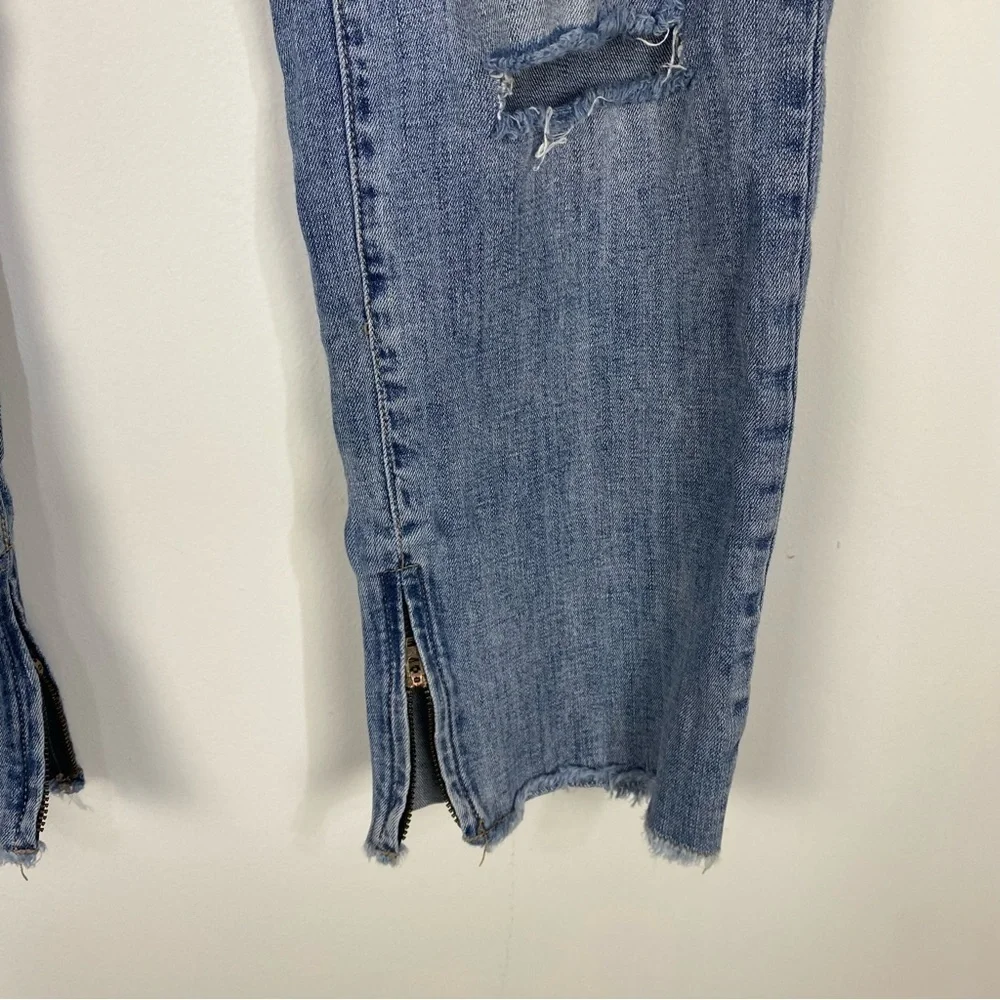 Dear John Medium Wash Denim Distressed Zipper Ankle Jeans
